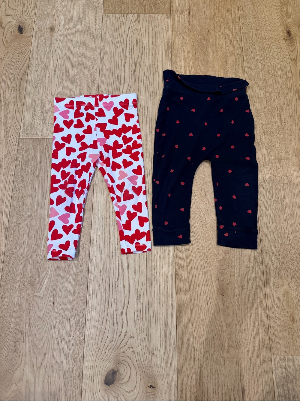 Bundle 12-18m Heart Print Leggings - Pink/Red & Navy Heart Pants
